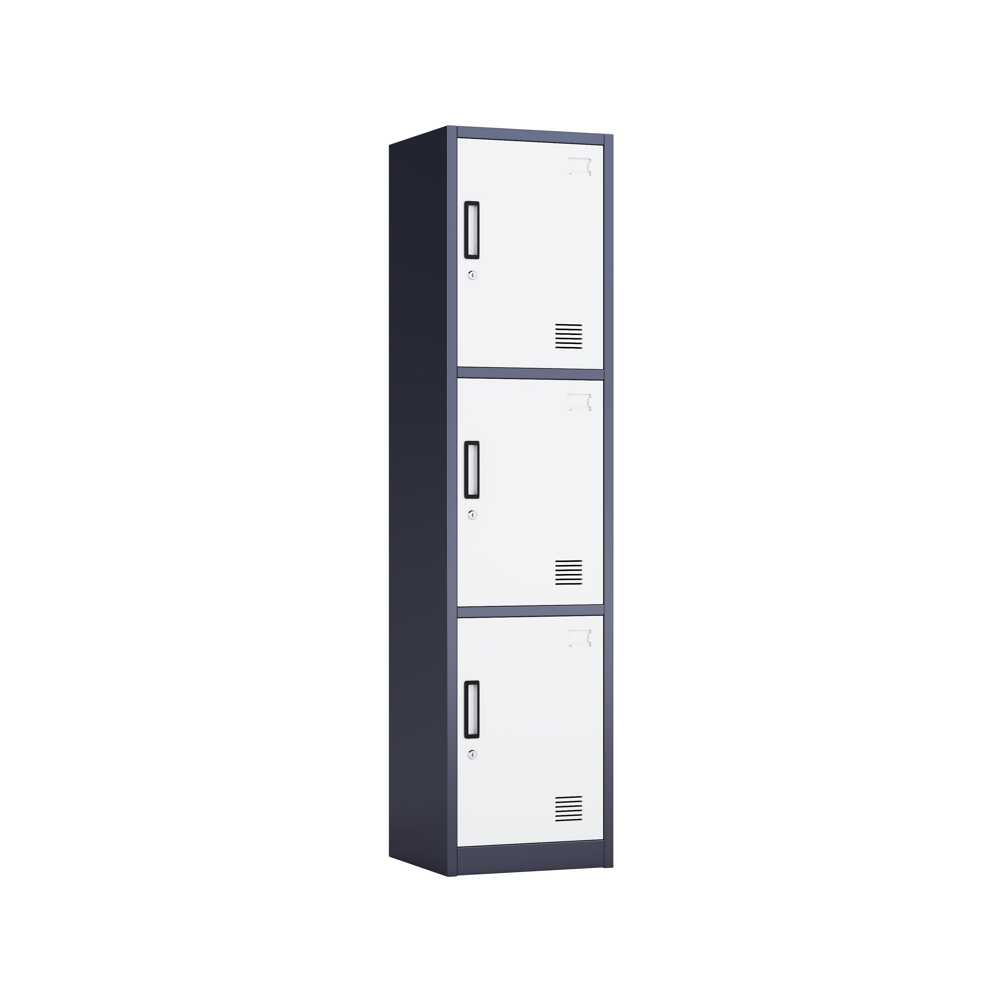 3-Tier Vertical Metal Storage Locker Cabinet with Separate Locks