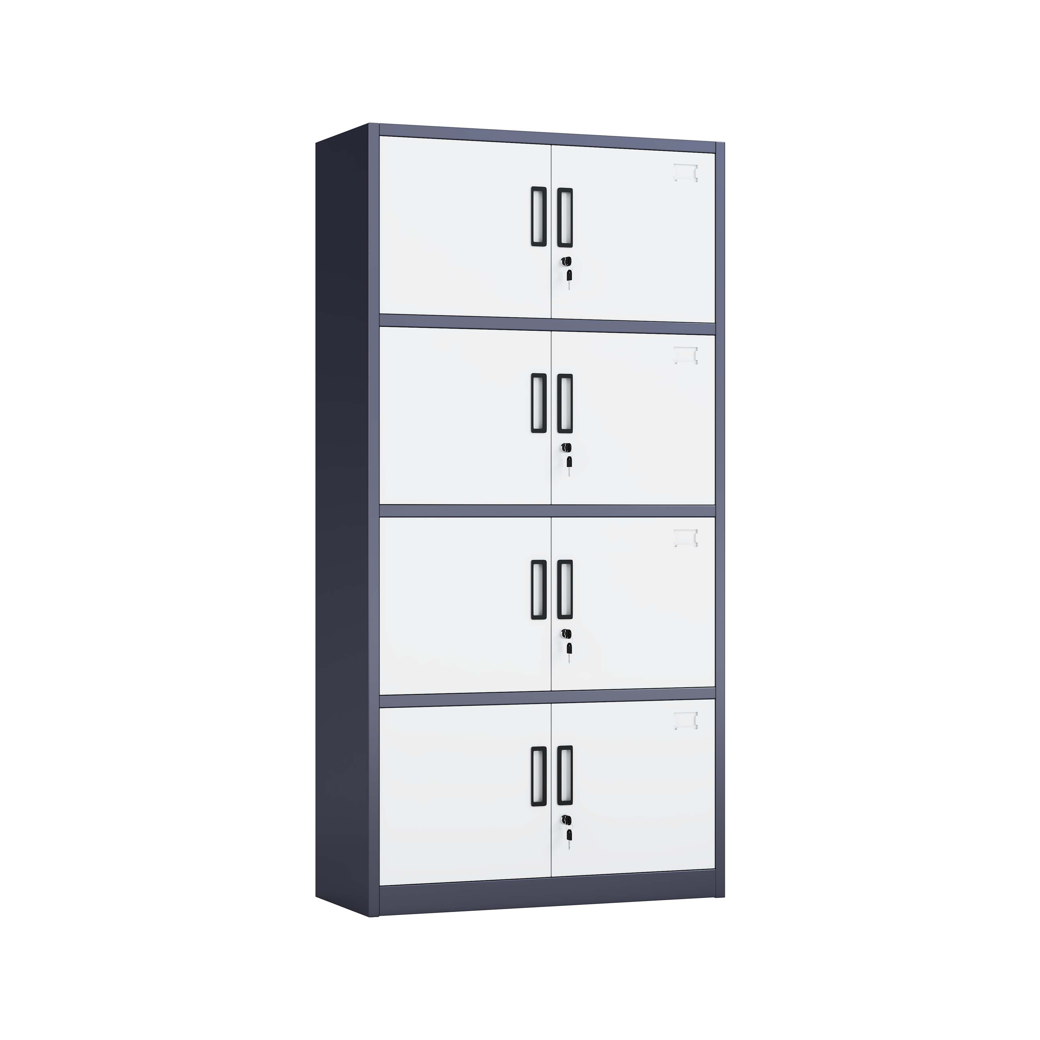 Vertical 4-Compartment Steel Cabinet for Secure Archival and Employee Use