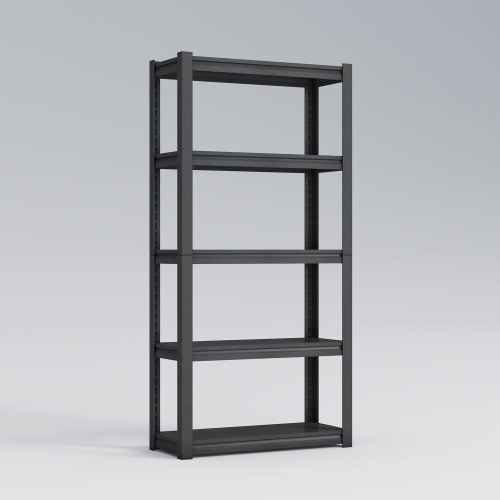 5-Tier Boltless Steel Storage Shelving Unit - 100kg Load Adjustable Garage Rack (W800 x D300 mm) - Split Post Design
