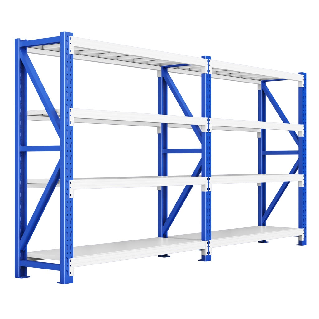 Blue Heavy‑Duty 3‑Tier Metal Storage Rack | Industrial Steel Shelving Unit | 500 kg Per Shelf