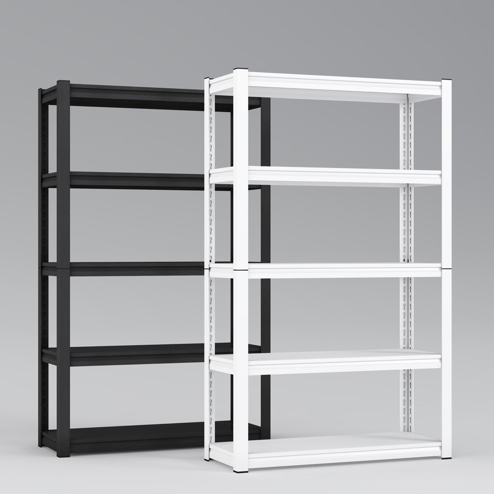 5-Tier Boltless Steel Shelving Unit - W1000 x D350 x H1600mm - Adjustable Storage Rack with Split Post Design (100kg Load)