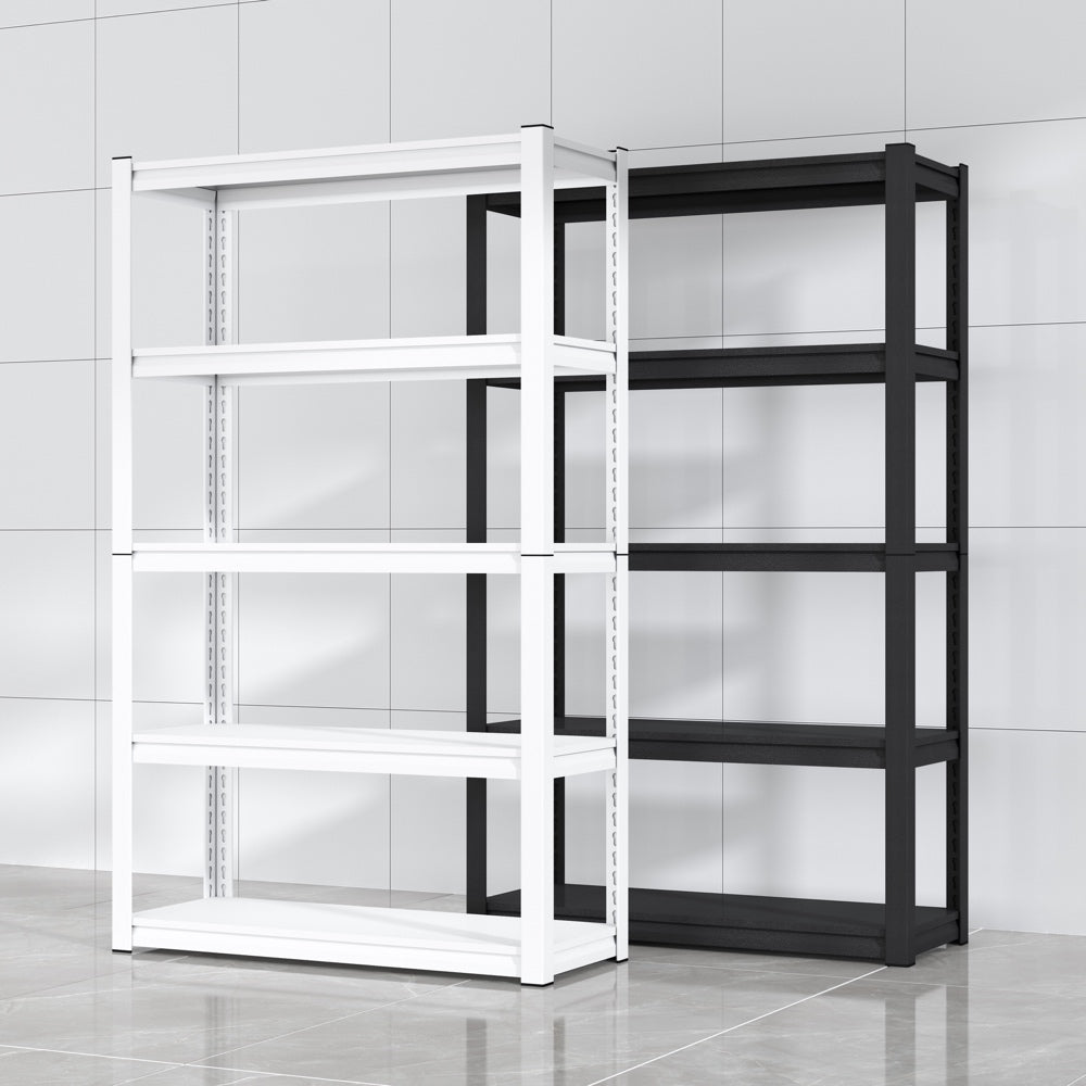 5-Tier Boltless Steel Shelving Unit - W1000 x D350 x H1600mm - Adjustable Storage Rack with Split Post Design (100kg Load)