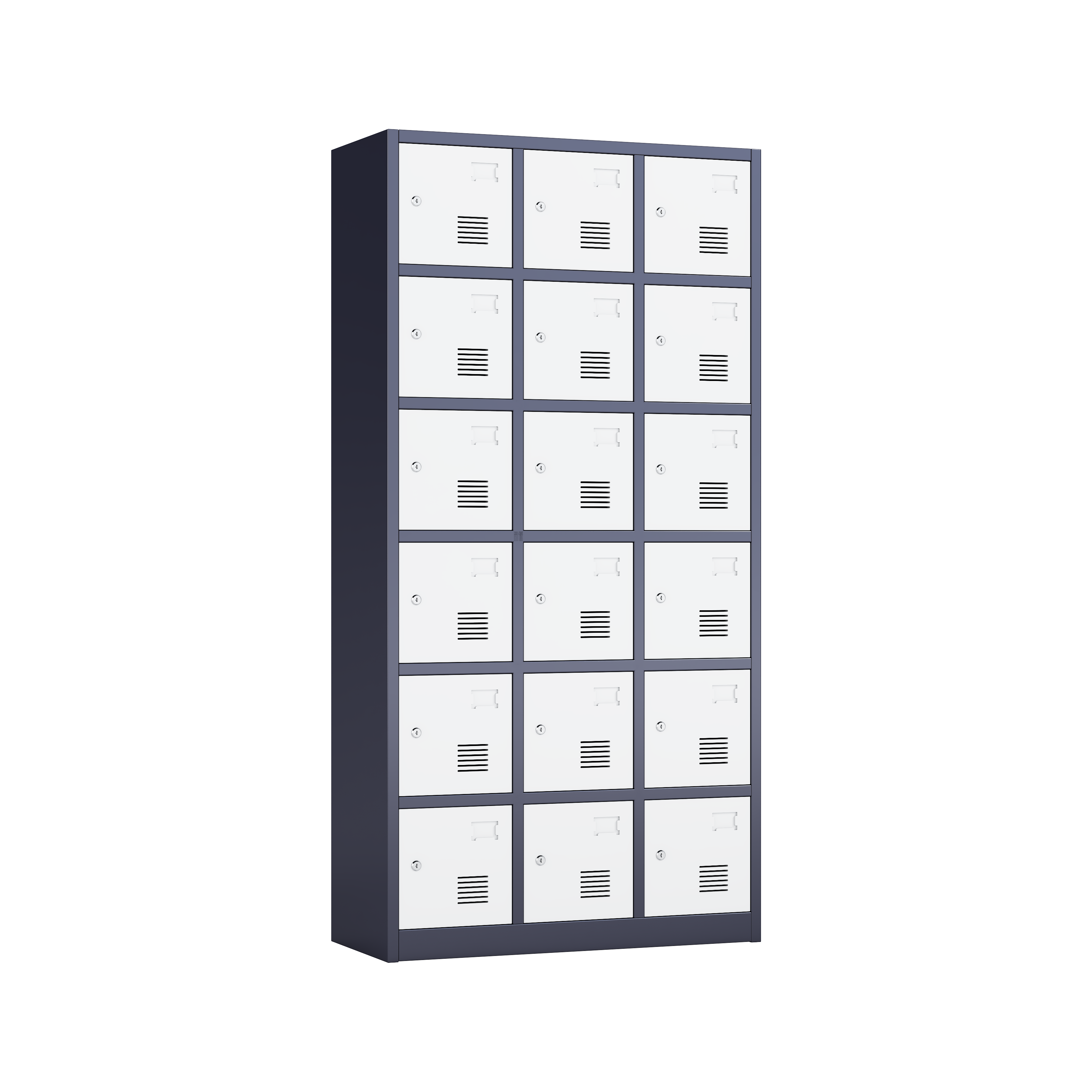 18-Door Steel Metal Locker Cabinet - 6x3 High-Capacity Unit