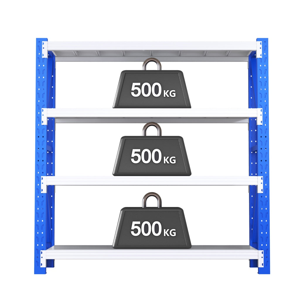 Blue Heavy‑Duty 3‑Tier Metal Storage Rack | Industrial Steel Shelving Unit | 500 kg Per Shelf