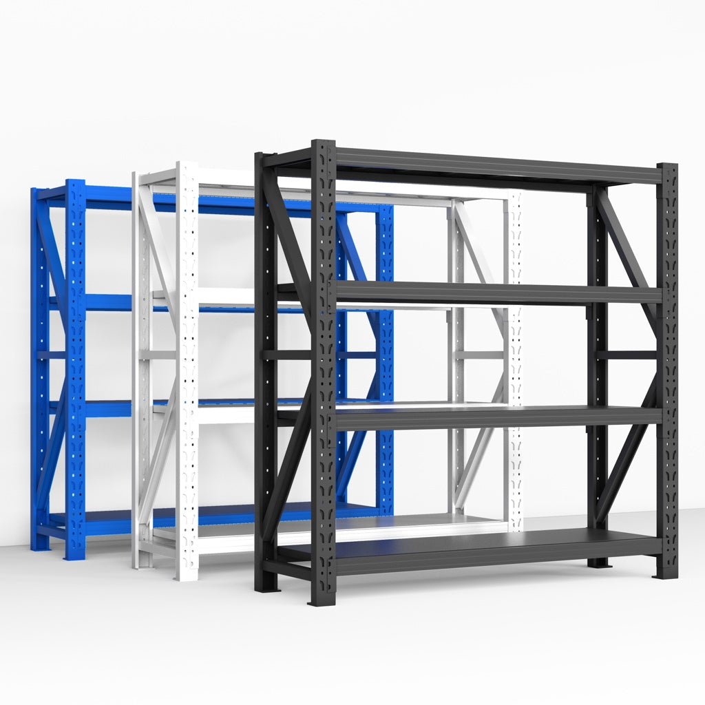 Blue Heavy-Duty 4-Tier Metal Storage Rack | Industrial Steel Shelving Unit | 500kg Per Shelf