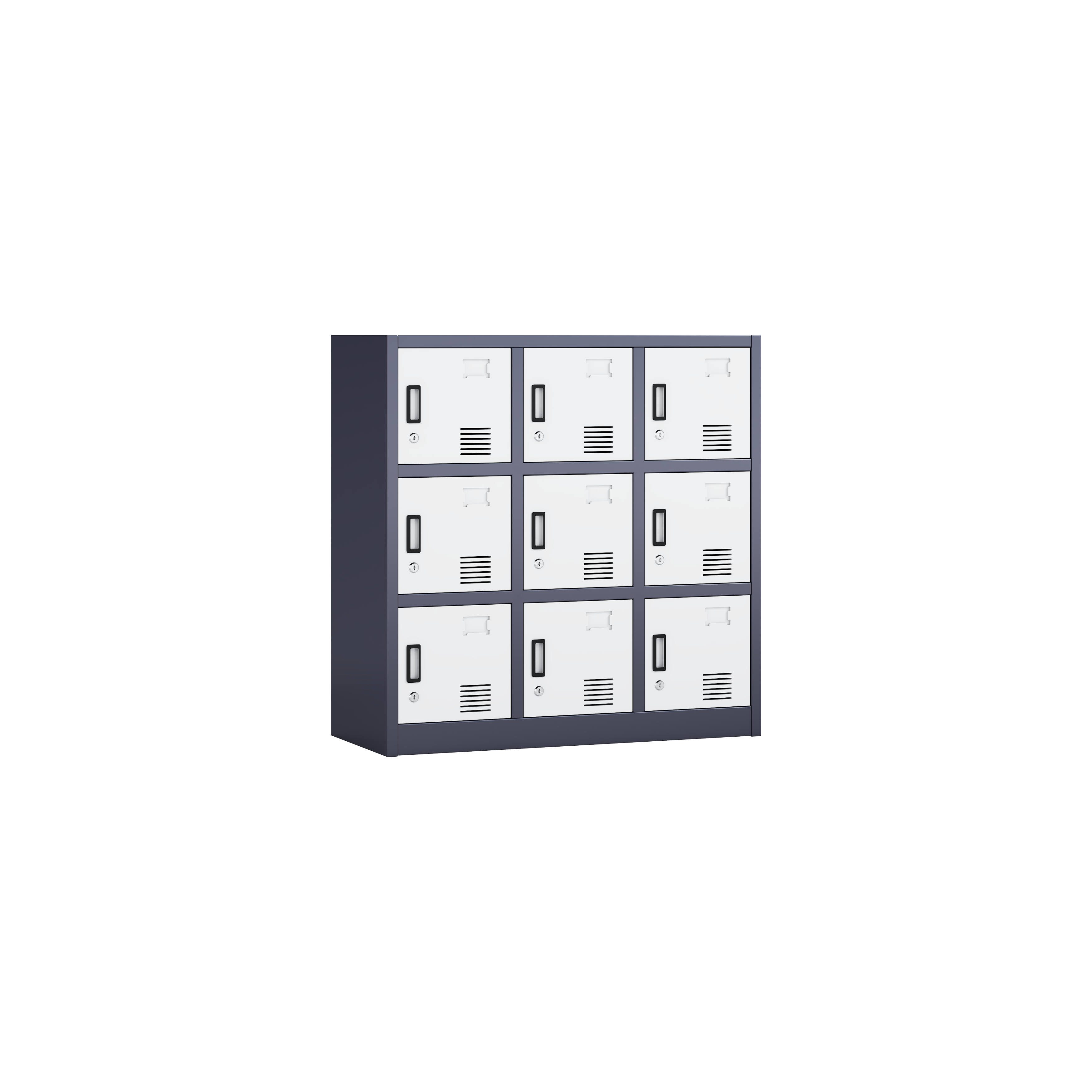 9-Door Metal Locker Cabinet for Multi-User Storage