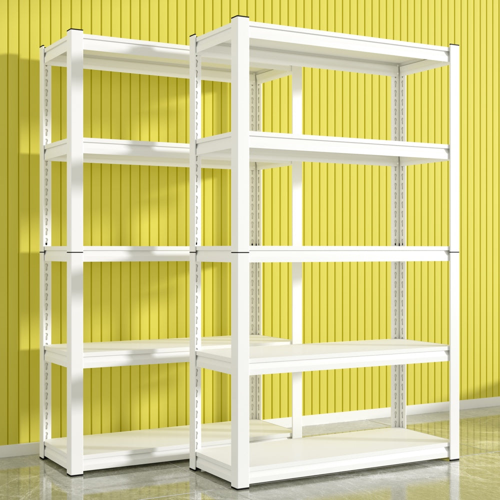 5-Tier Boltless Steel Shelving Unit - W1000 x D350 x H1600mm - Adjustable Storage Rack with Split Post Design (100kg Load)
