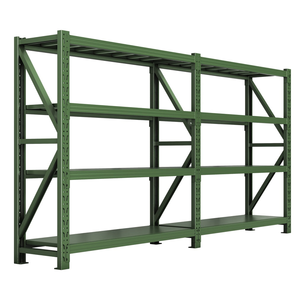 Green Heavy‑Duty 3‑Tier Metal Storage Rack | Industrial Steel Shelving Unit | 500 kg Per Shelf