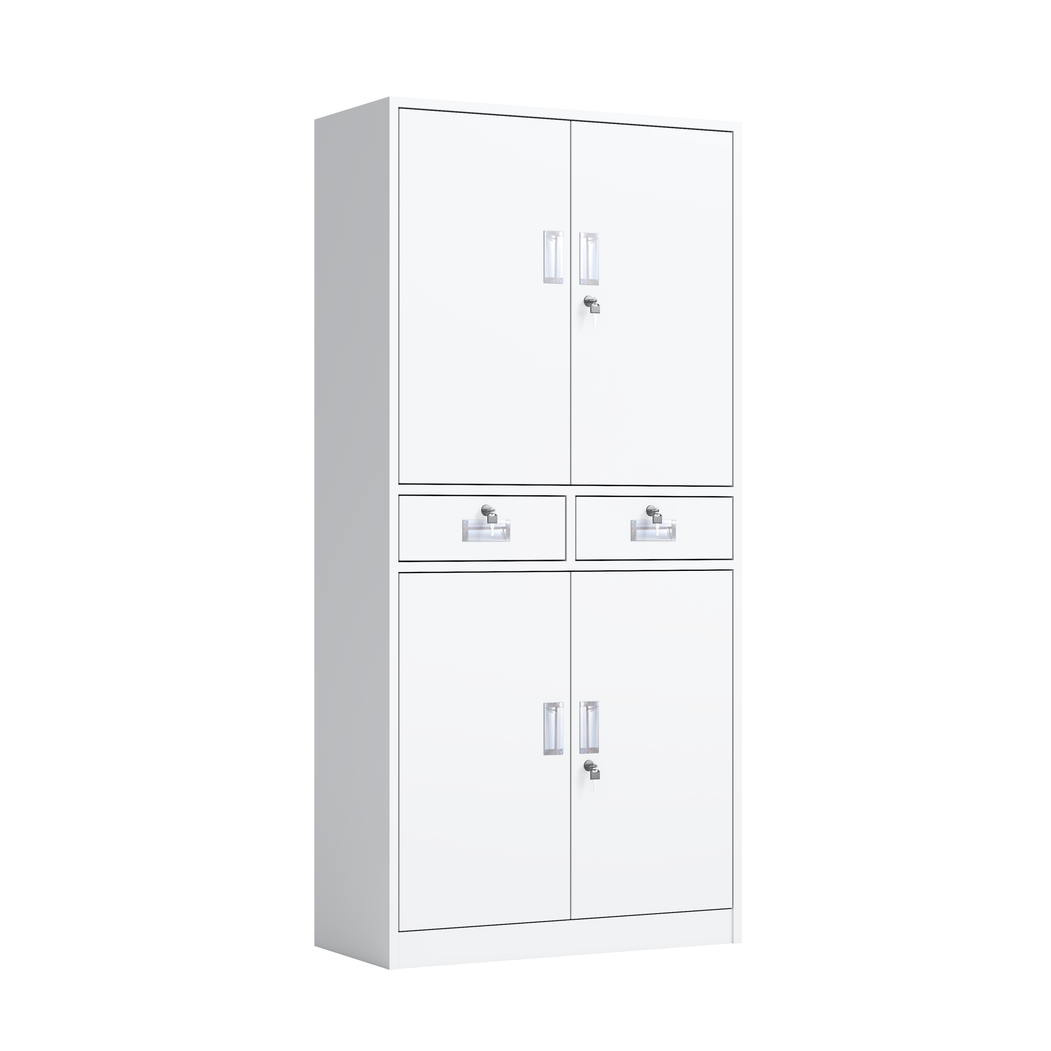 4-Tier Metal Filing Cabinet with Locking Double Doors and File Drawers