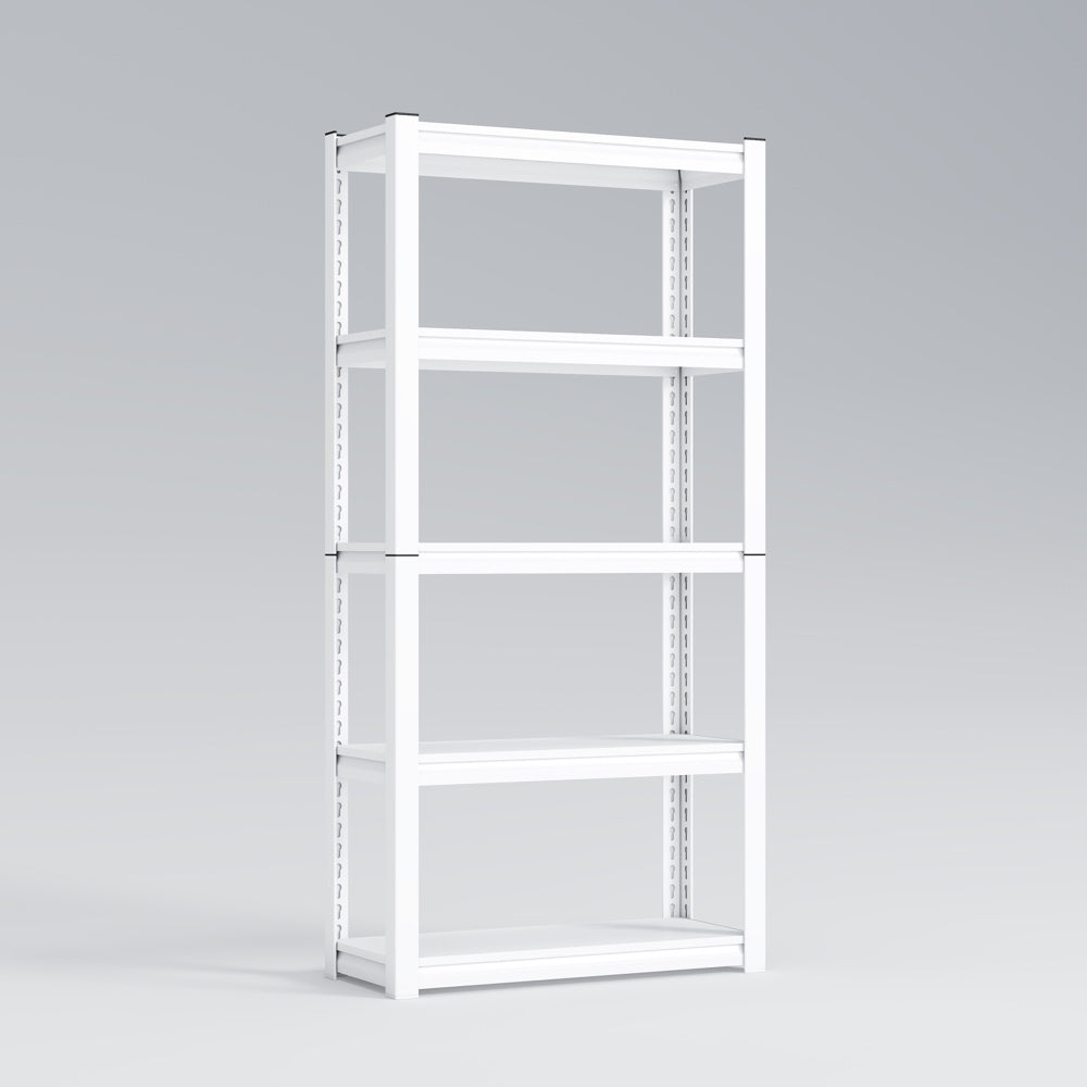 5-Tier Boltless Steel Storage Shelving Unit - 100kg Load Adjustable Garage Rack (W800 x D300 mm) - Split Post Design